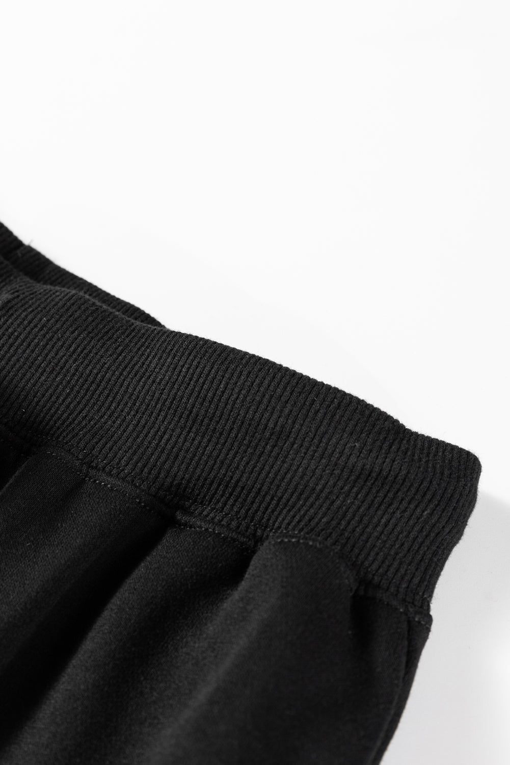 Black Striped Drop Shoulder Round Neck Pullover and Jogger Pants Active Outfit