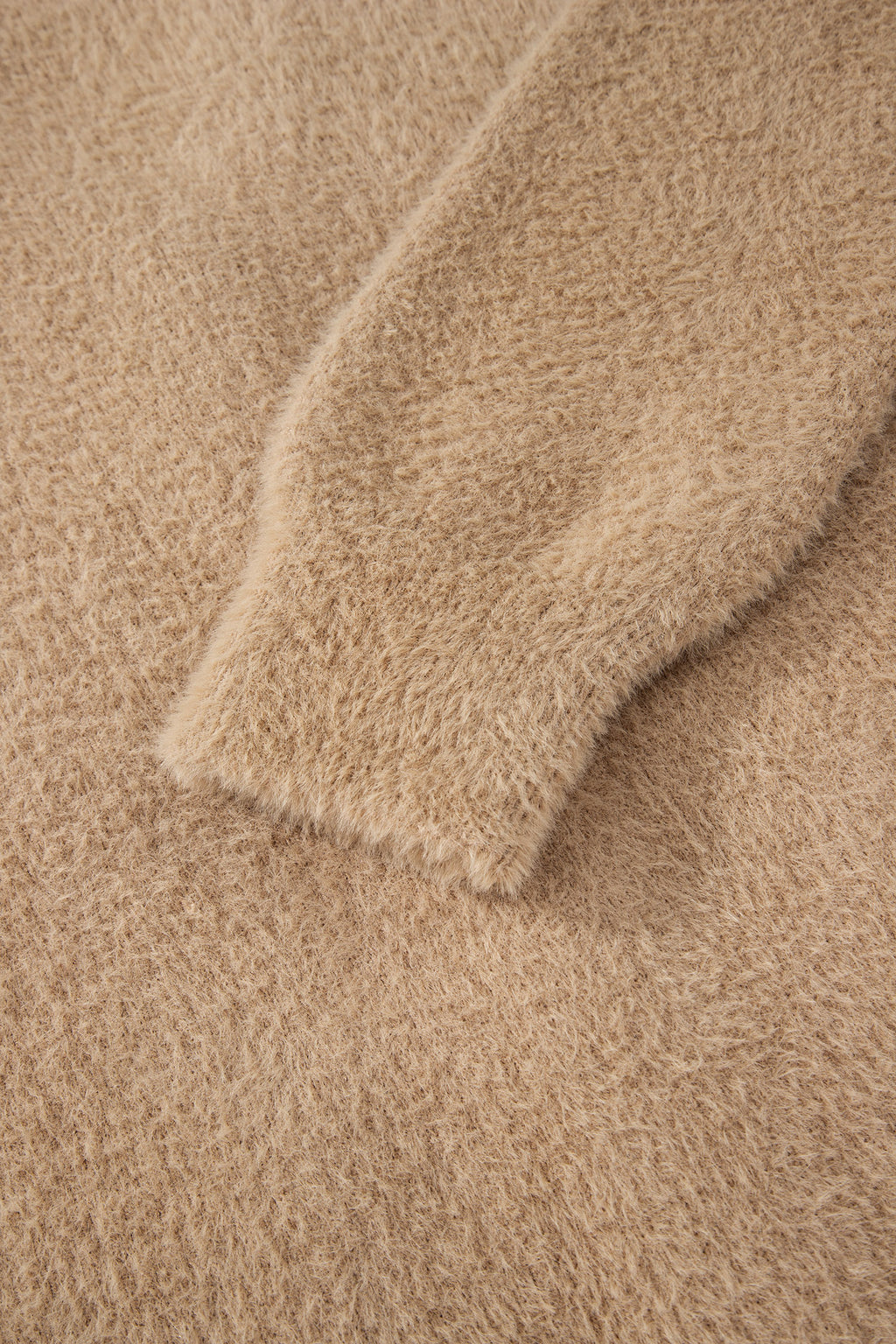 Smoke Gray Fuzzy Buttoned Front Midi Solid Cardigan