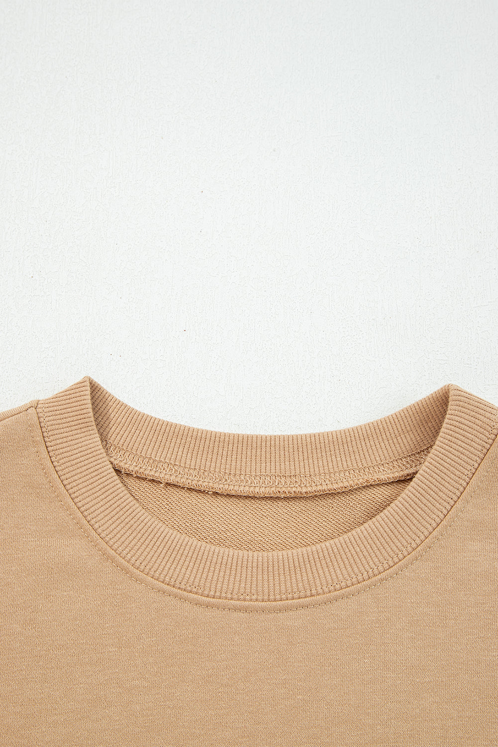 Light French Beige Varsity Striped Detail Drop Shoulder Oversized Sweatshirt