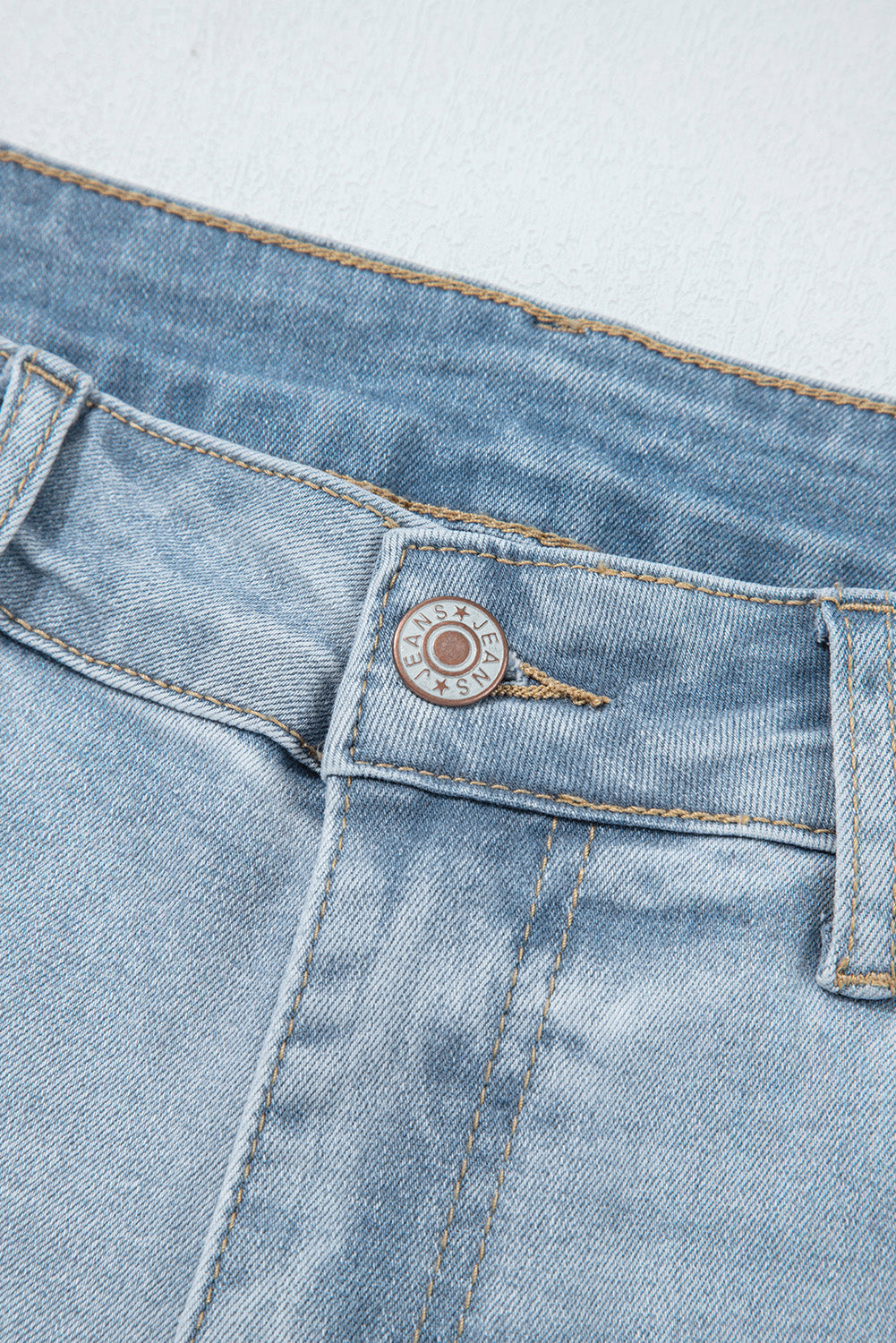 Beau Blue Mid Rise Ankle-Length Distressed Skinny Jeans