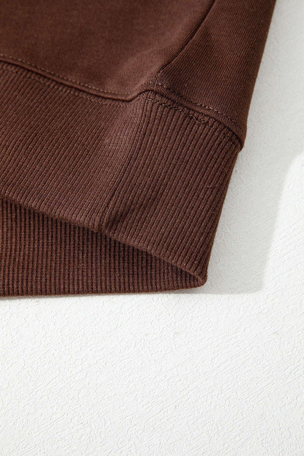 Coffee Varsity Striped Detail Drop Shoulder Oversized Sweatshirt