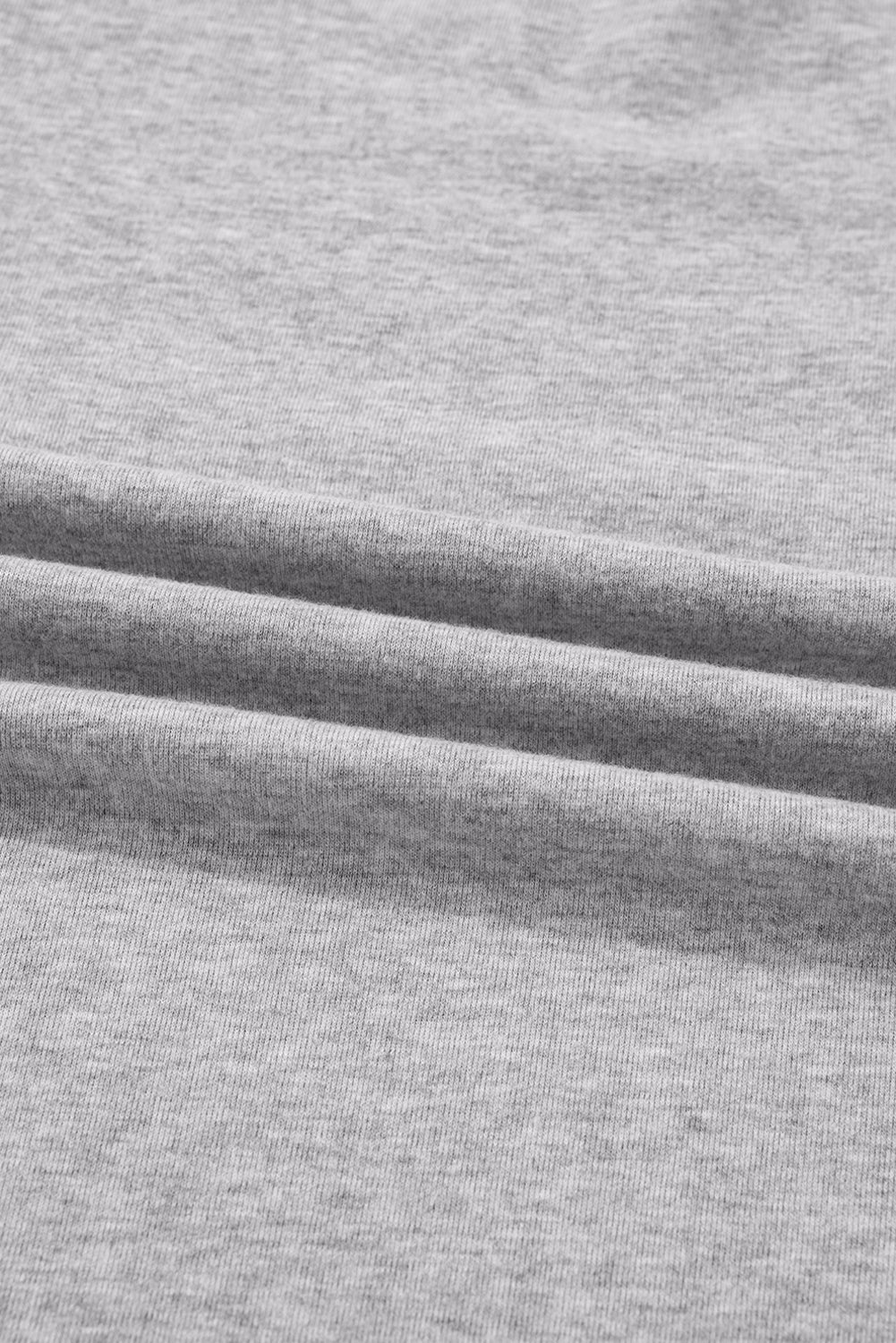 Gray Hollowed Lace Ribbed Knit Long Sleeve Patchwork Top