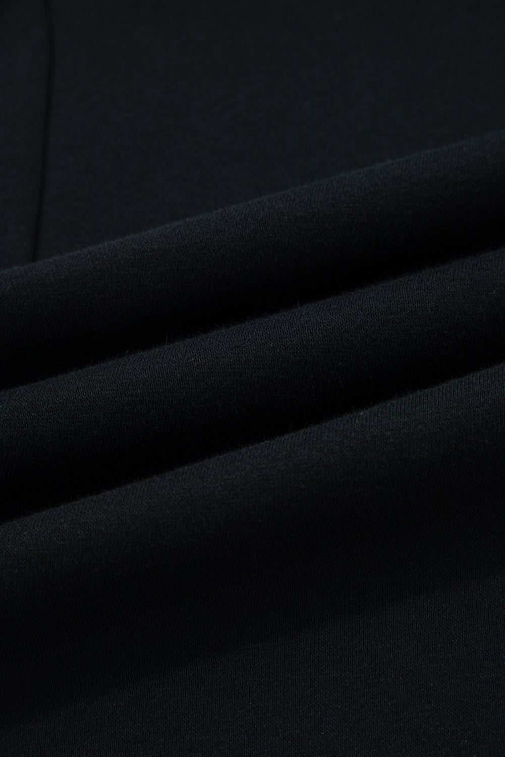 Black Fleece Lined Leopard Drawstring Elastic Waist Solid Pants