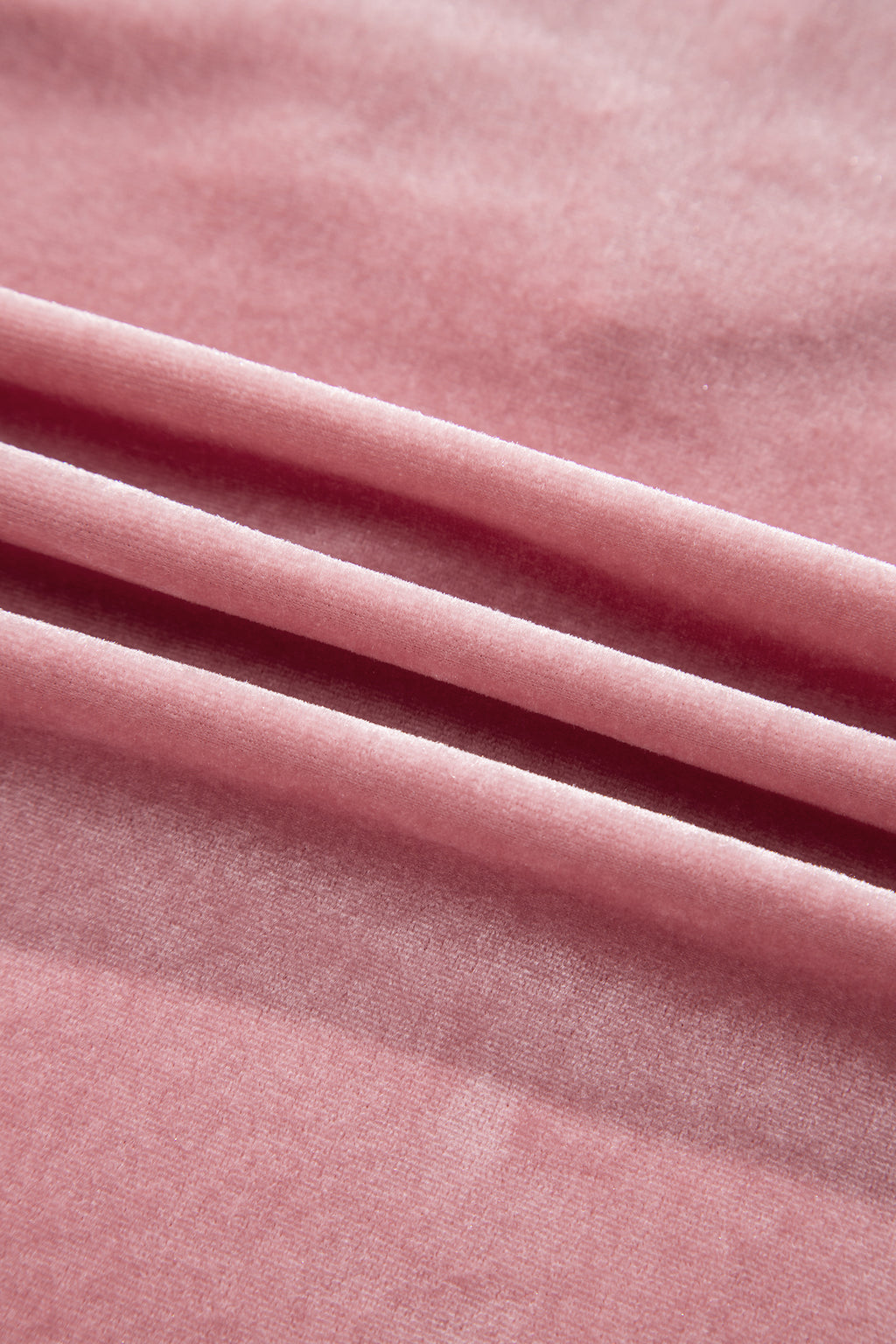 Fushia Solid Color Velvet Ribbon Bow Knot Long Sleeve Blouse