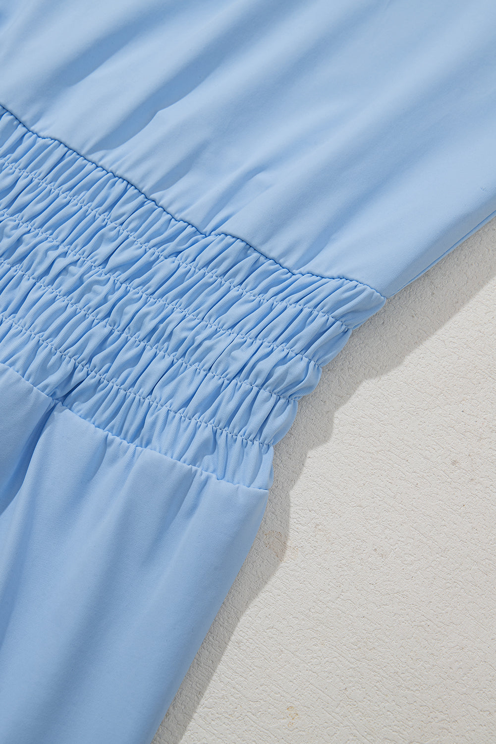 Myosotis Plain Sleeveless Loop Drawstring Cinched Waist Romper