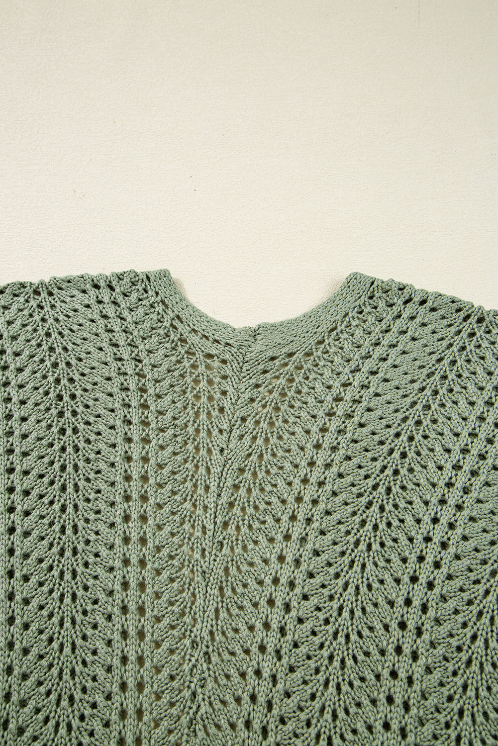 Green Bay Scalloped Edge Eyelet Knit Batwing Sleeve Cardigan